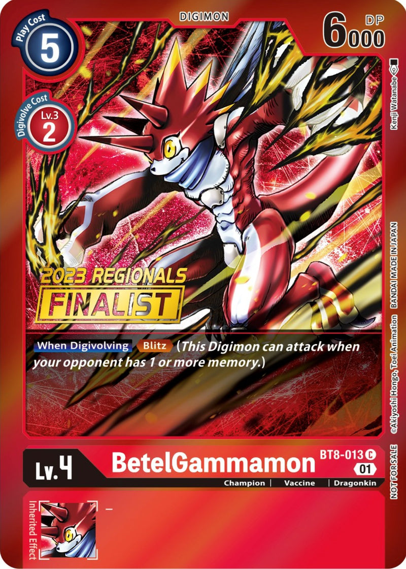 BetelGammamon [BT8-013] (2023 Regionals Finalist) [New Awakening Promos]