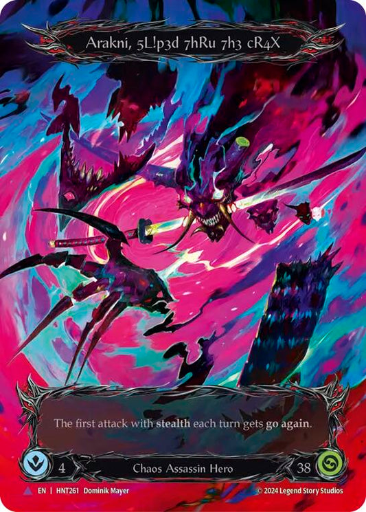 Arakni, 5L!p3d 7hRu 73h cR4X (Marvel) [HNT261] (The Hunted)  Cold Foil