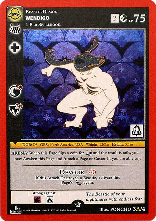Wendigo - 3A (Nightfall Mystery Collection 1st Edition) [Cryptid Nation: Nightfall Mystery Collection]