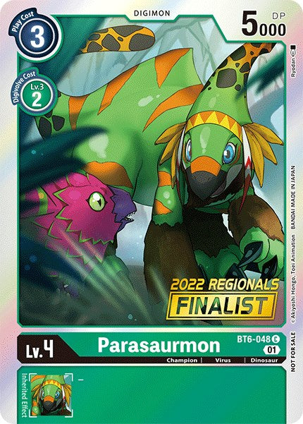Parasaurmon [BT6-048] (2022 Championship Online Regional) (Online Finalist) [Double Diamond Promos]