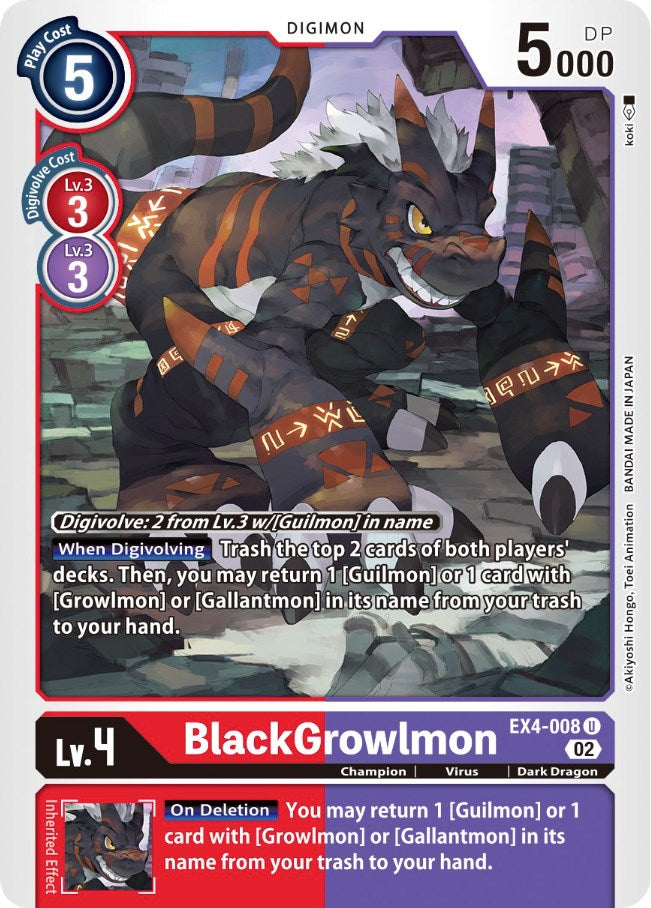 BlackGrowlmon [EX4-008] [Alternative Being Booster]