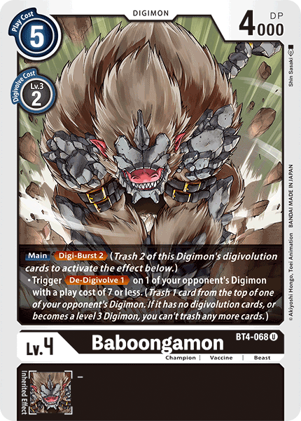 Baboongamon [BT4-068] [Great Legend]