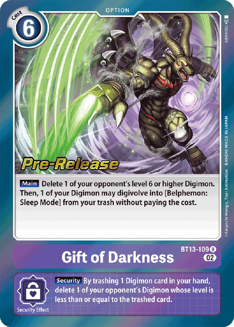 Gift of Darkness [BT13-109] [Versus Royal Knight Booster Pre-Release Cards]