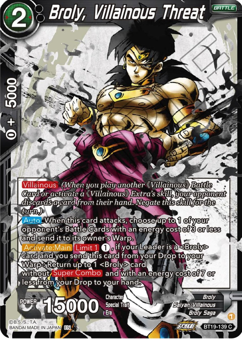 Broly, Villainous Threat (BT19-139) [Fighter's Ambition]